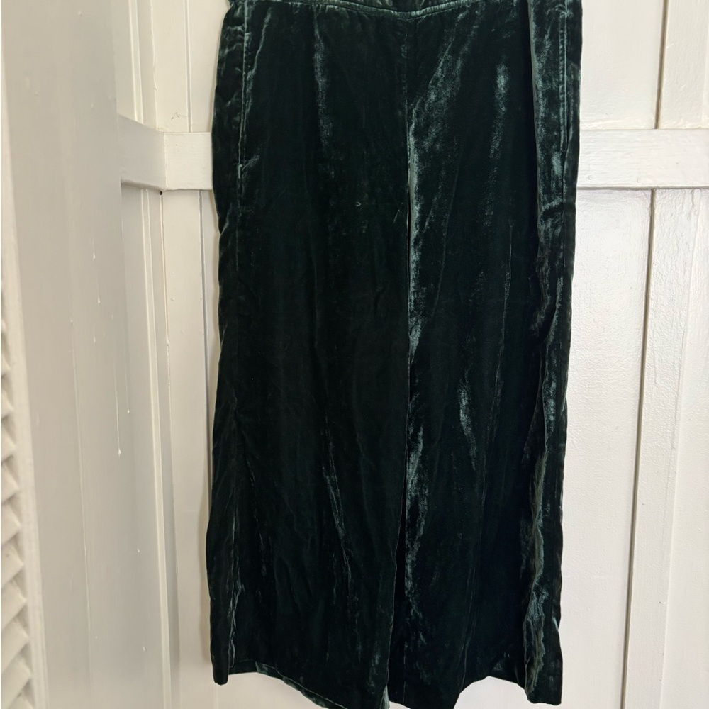 Elegant Velvet Green flare pants